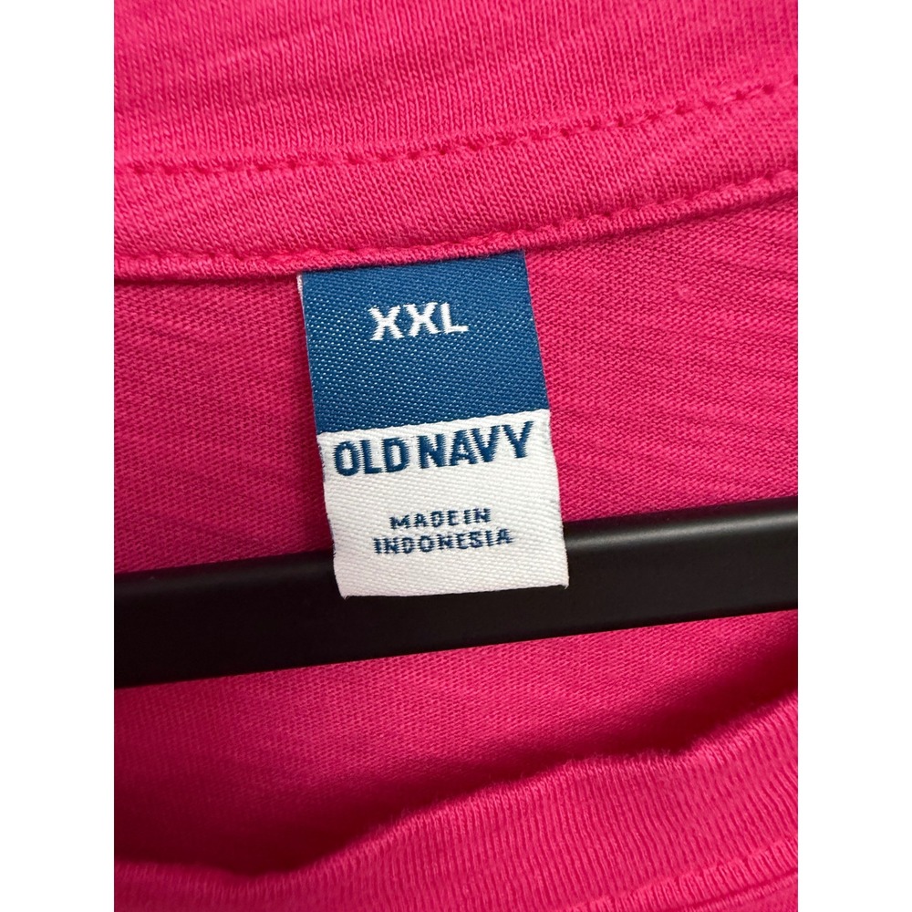 Old Navy Womens XXL Pink Tiered Knit Short Sleeve Mini Dress Pockets Romantic - Picture 3 of 9